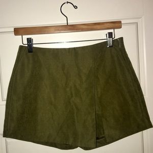 Army green fold skort